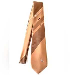 Vintage ST Mens Tie Italian Silk Tan with Print